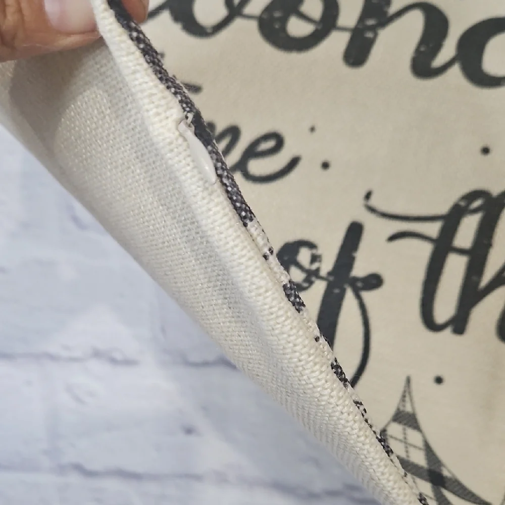 Festive Accent Pillow - Cream and Black